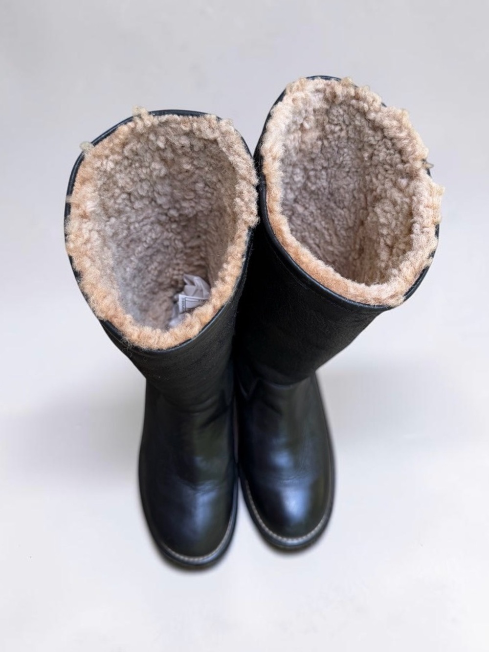 UGG® AUSTRALIA Brooks Black Sheepskin Shearling Fur Lined Boots Tall Snow Boots - Picture 4 of 12